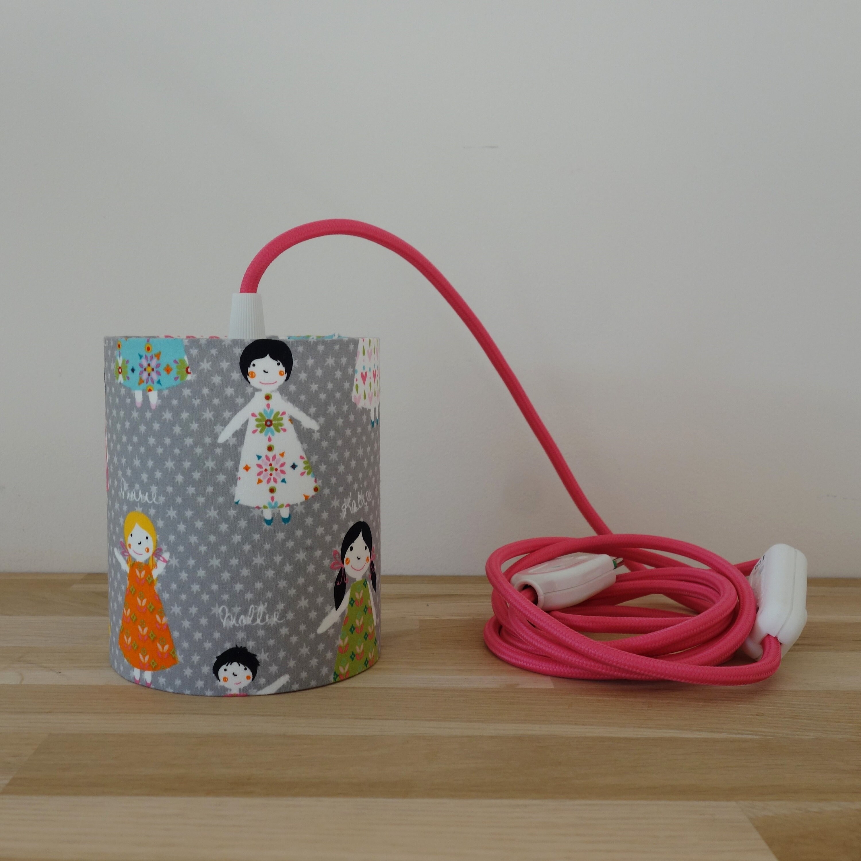 Lampe Baladeuse Nomade avec Un Tissu Gris Petites Filles Sert de Lampe Chevet, d'appoint