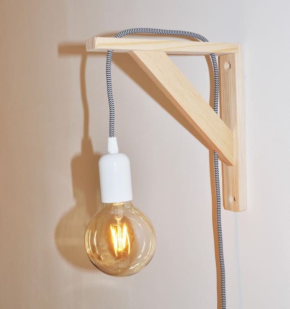 Winkellampe Für Glühbirne Faden Kabel Und Farbliche Hülse | Etsy