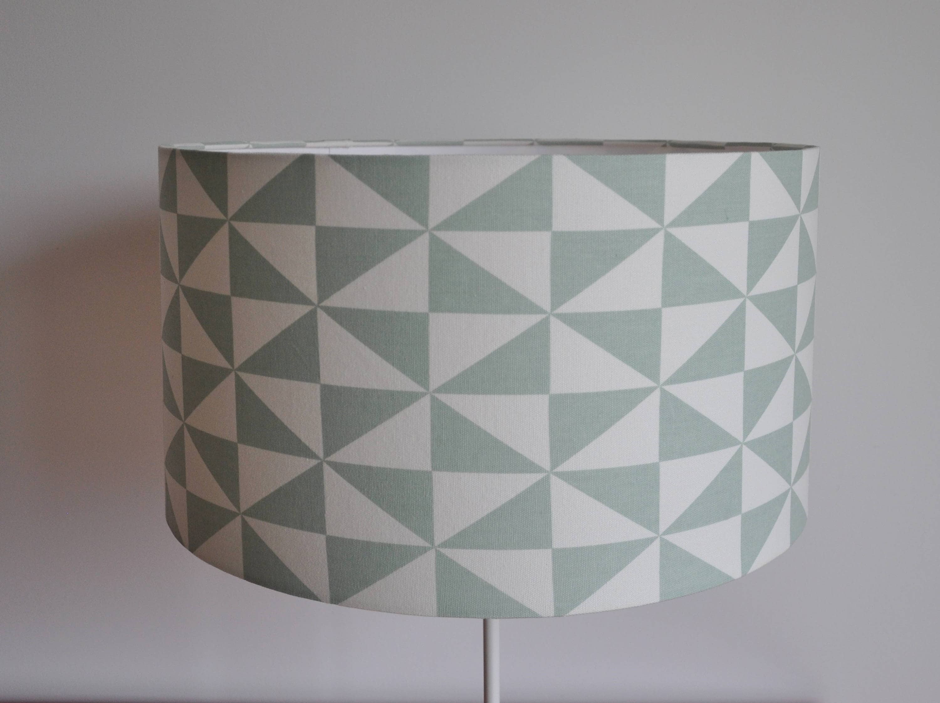 Abat-Jour/Suspension Vert d'eau - Cylindrique Tambour Moderne Lampe Tissu d'eau