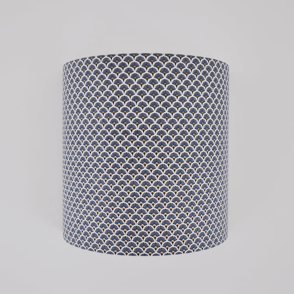Applique murale - bleu et doré - eventail  - demi-cylindrique - demi lune - carré - luminaire - tissu japonais