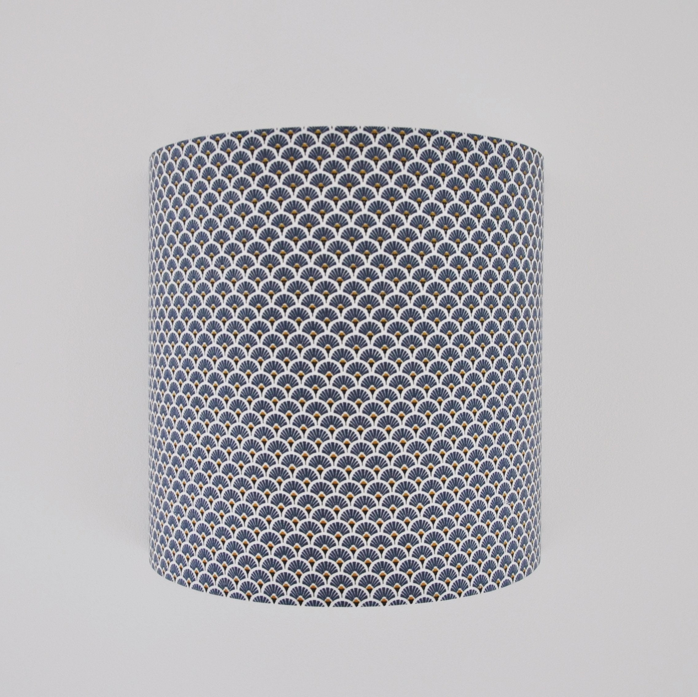 Applique Murale - Bleu et Doré Eventail Demi-Cylindrique Demi Lune Carré Luminaire Tissu Japonais