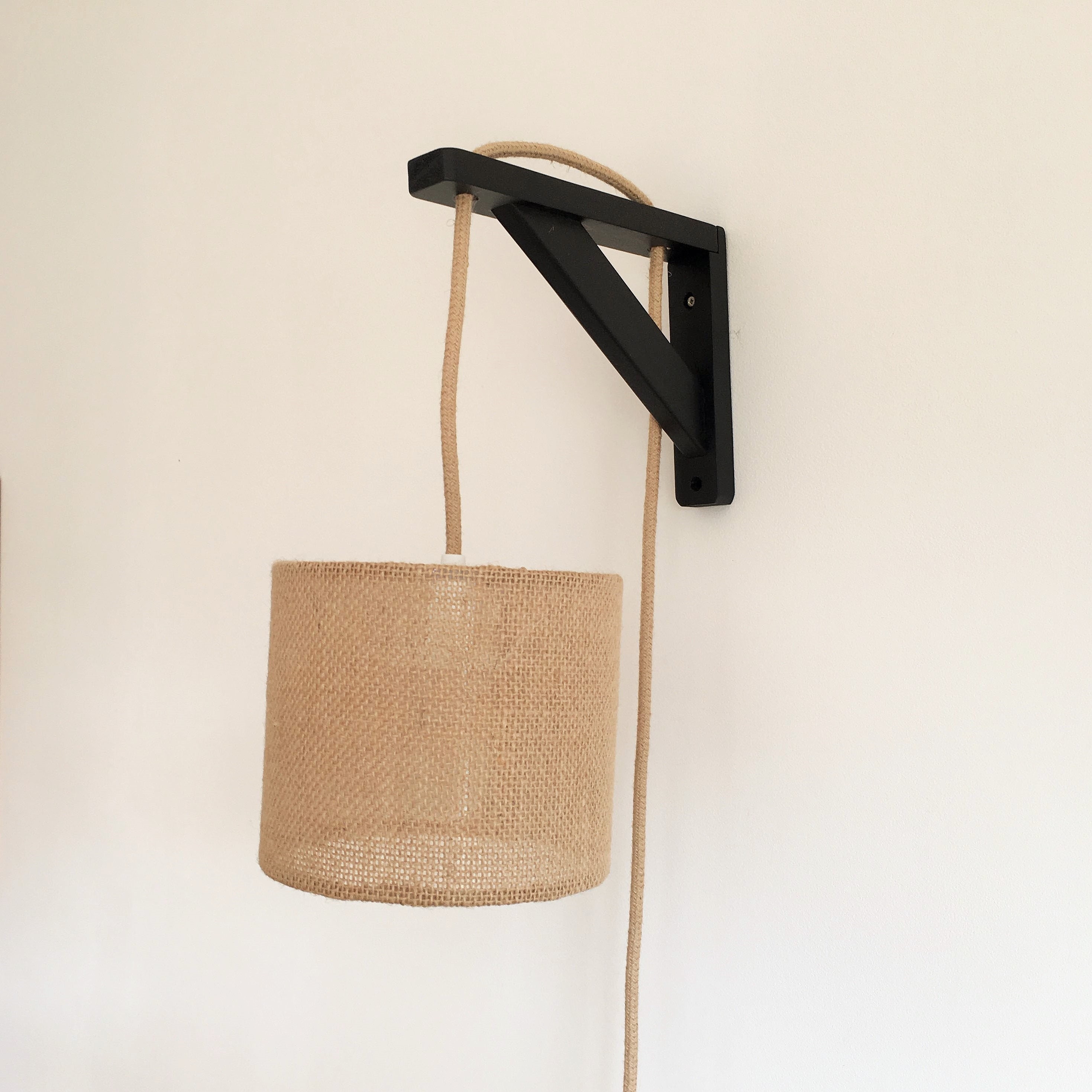 Lampe Équerre en Jute