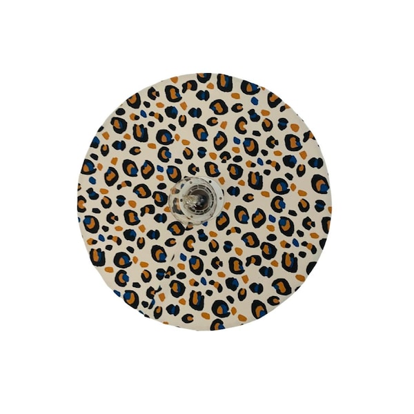 Applique murale ronde design fixe ou orientable tissu leopard