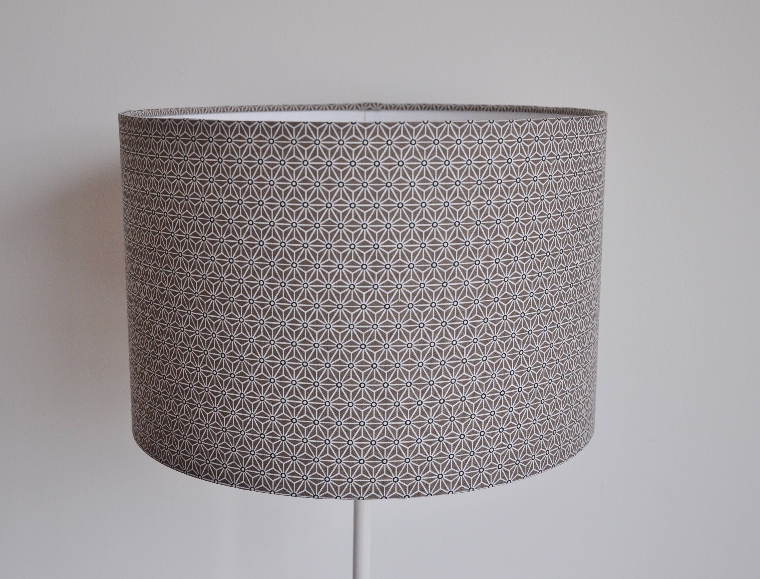 Abat-Jour/Suspension Marron Cylindrique - Tambour Moderne Lampe Tissu Japonnais Saki Marron