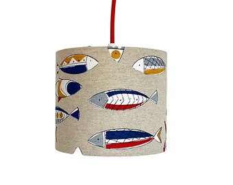 Lampshade or suspension made with fish fabric