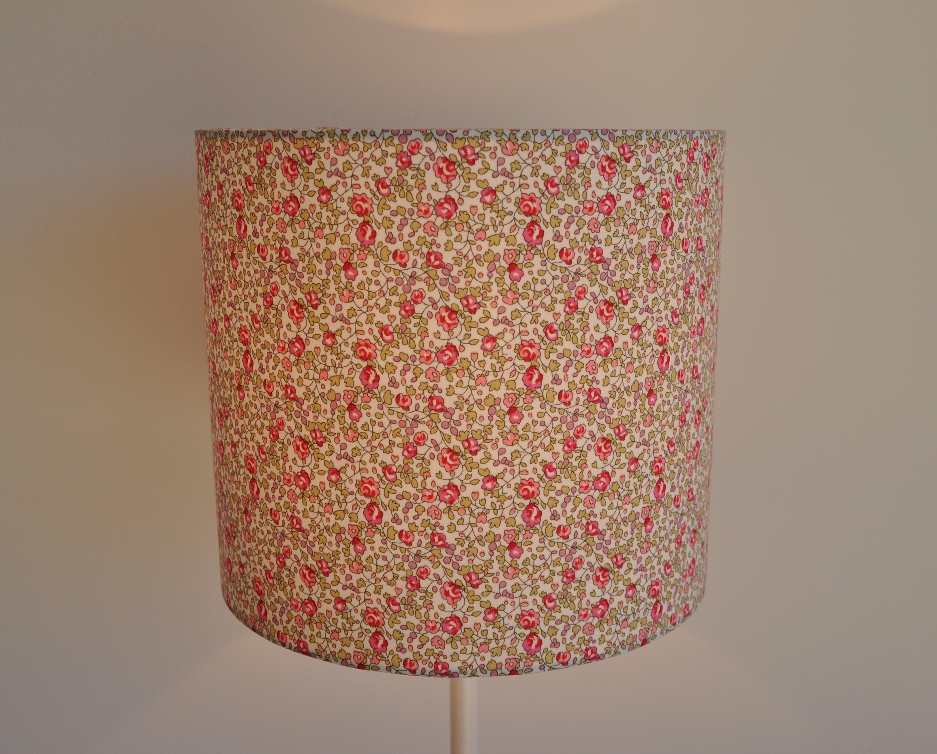 Abat-Jour/Suspension Cylindrique - Tambour Moderne Lampe Tissu Liberty Of London Heloise Rose