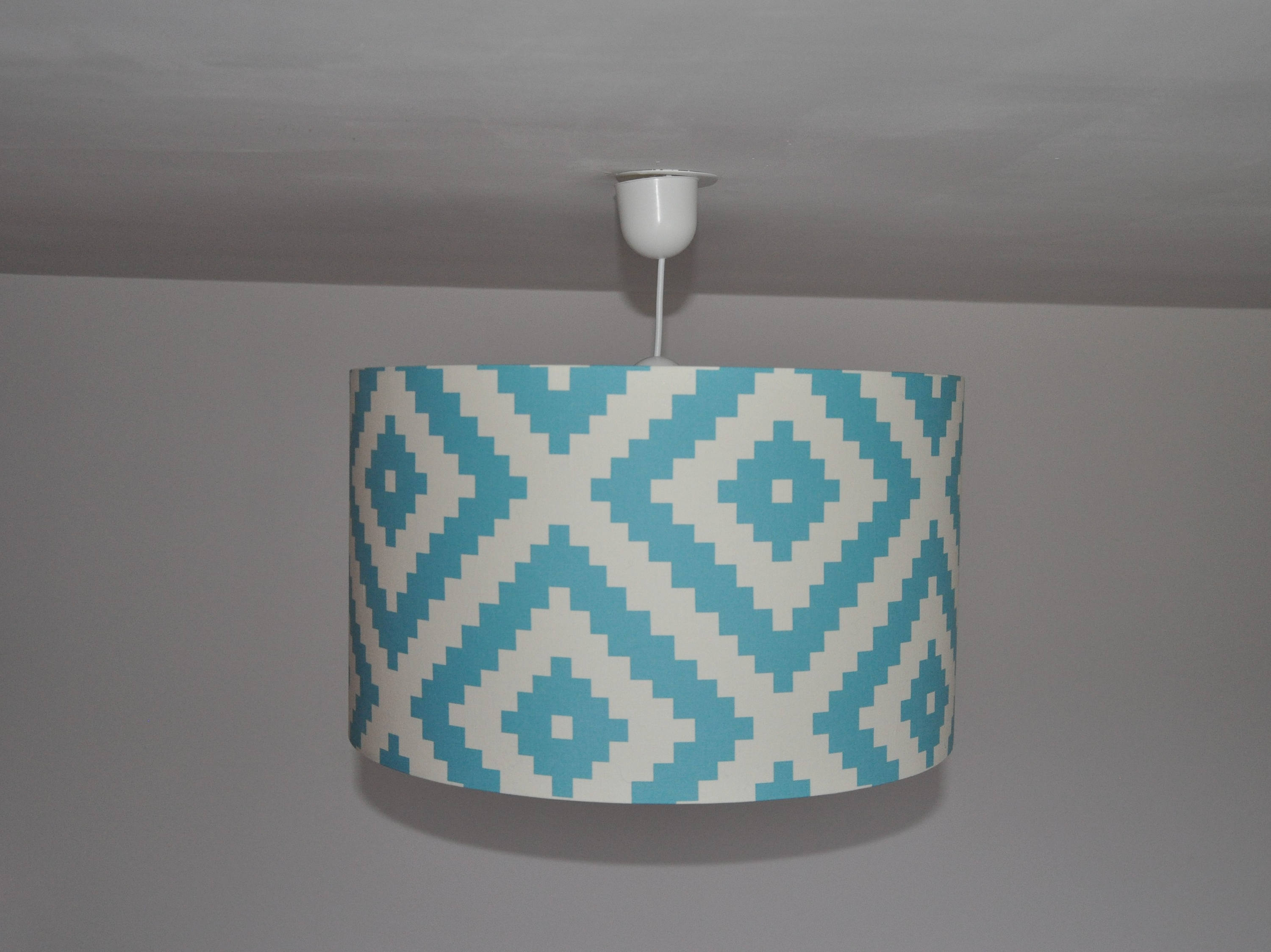 Abat-Jour/Suspension - Losange Turquoise Cylindrique Moderne Lampe -