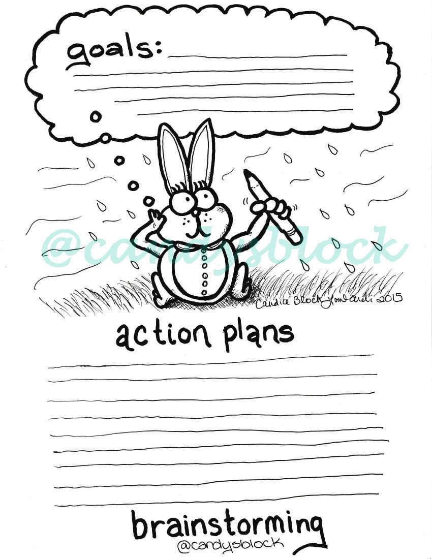 Project Plan Coloring Page: Brainstorming Bunny - Etsy