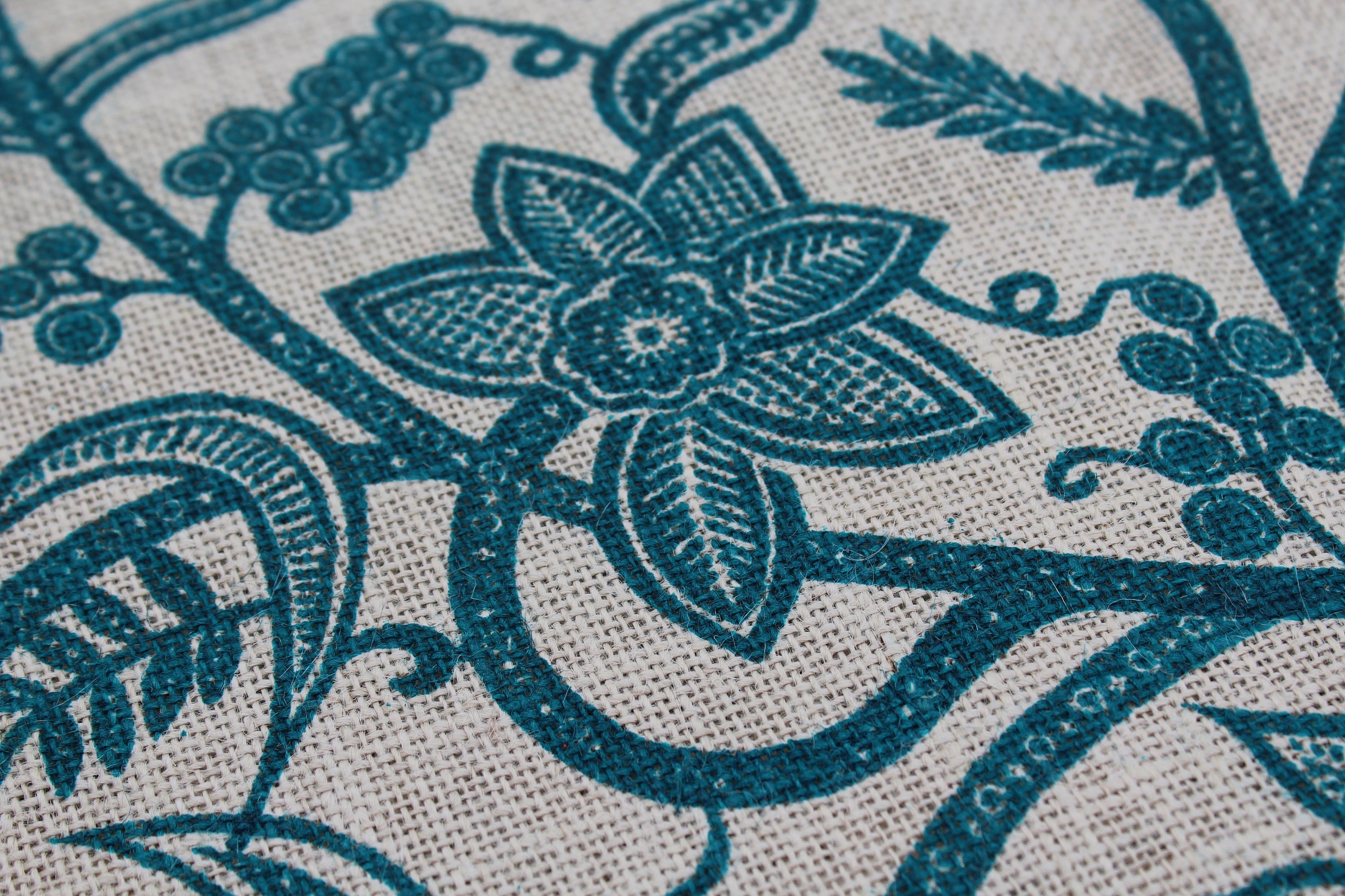 Jute Printed Floral Fabric for Craft Projects and Home Decor Etsy