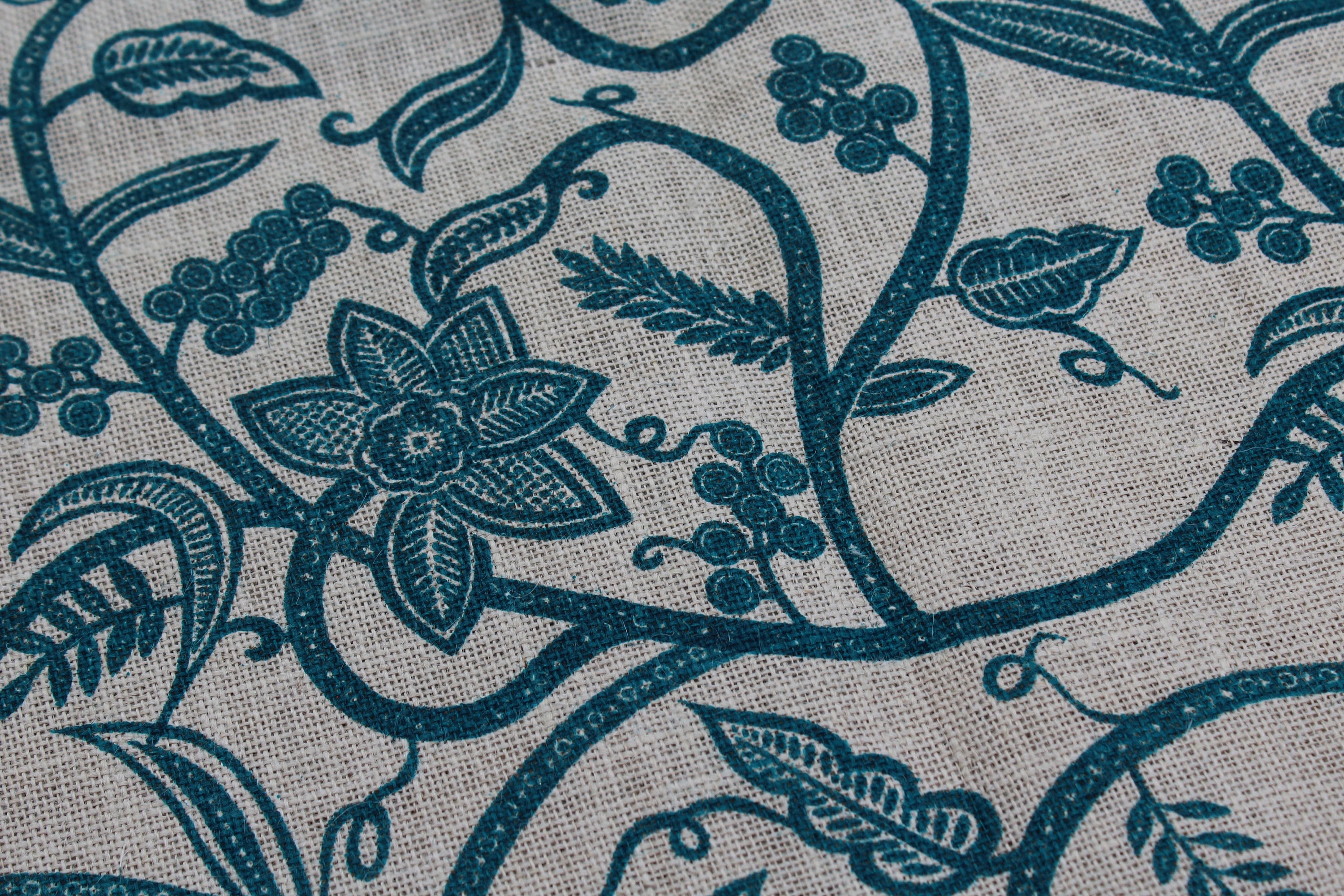 Jute Printed Floral Fabric for Craft Projects and Home Decor Etsy