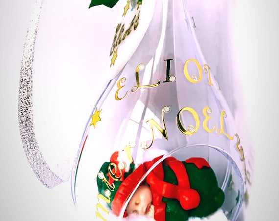 hang drop with little elf in fimo: personalized Christmas gift