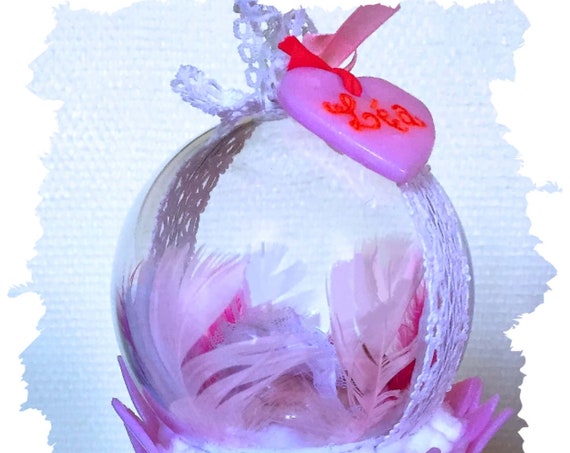 Romantic baby nightlight, lace, fimo: personalized baby gift