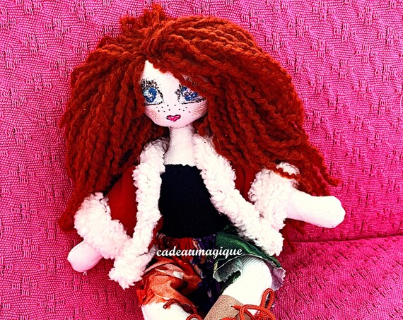 Faustina, pretty rag doll: wonderful gift idea for little girl