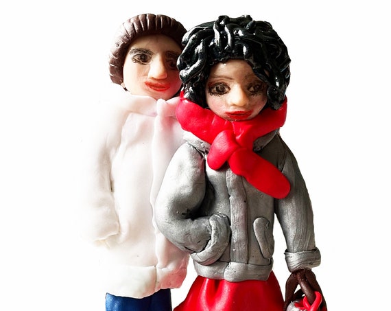 Fimo couple figurine: wedding anniversary cake toppers