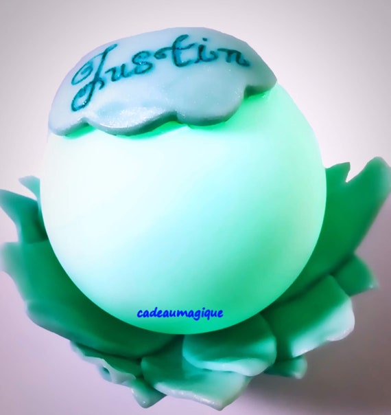bebe nightlight - lamp to lay flower cloud - fimo - birth gift personalizes