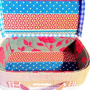 vintage suitcase in cardboard gypsy fabric: box a jewelry deco boho image 8