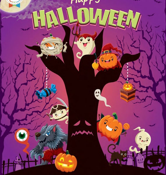 cahier d'activité spécial Halloween - cadeau enfant personnalisable - happy halloween