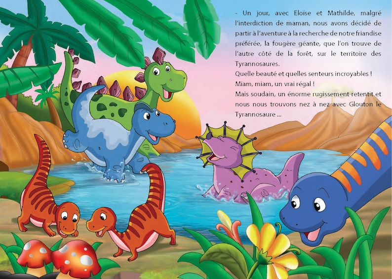 livre enfant personnalisé Dinosaure illustration originale image 7