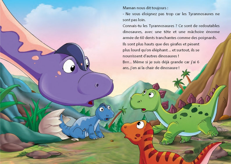 livre enfant personnalisé Dinosaure illustration originale image 6