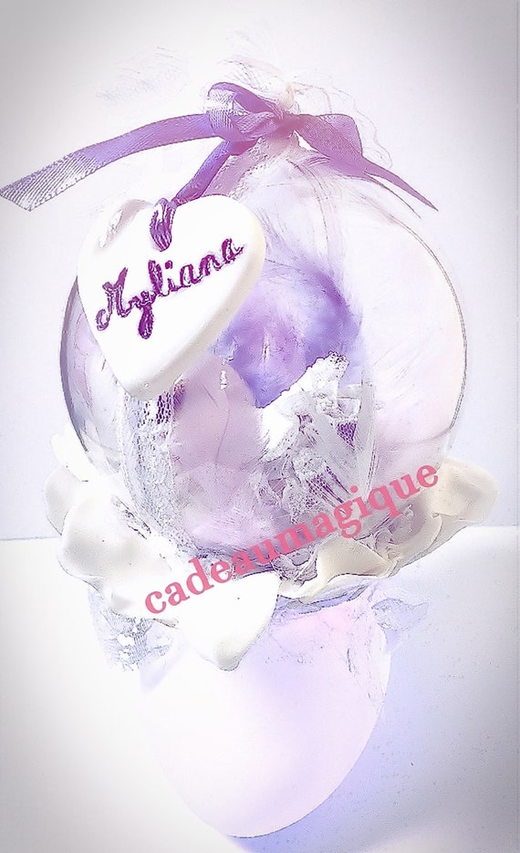 Decorative baby nightlight -Myliana- fimo: personalized birth gift