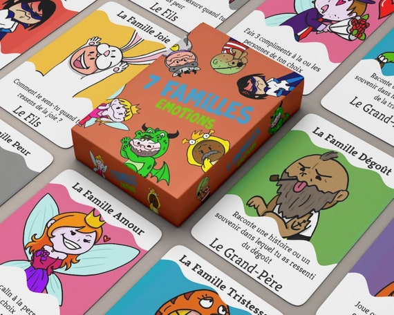 Game of 7 families emotions - illustrations for children