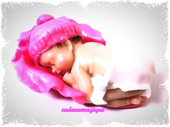 newborn cap birth fuchsia in fimo: pregnancy announcement