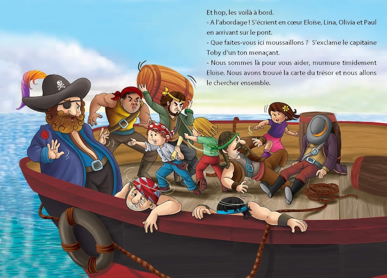 Livre enfant personnalisé l'île au trésor illustration originale - Etsy