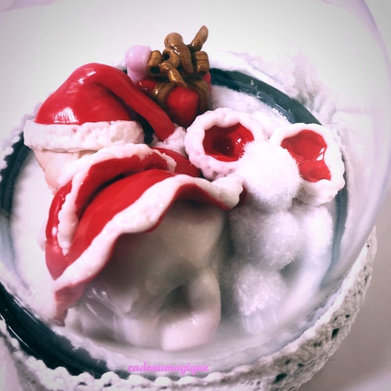 dome on pedestal - baby girl - elf - fimo- birth gift personalizes