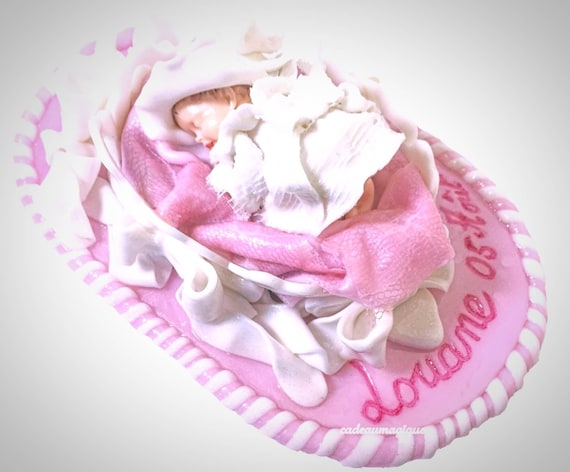 baby girl boho dress on custom base in fimo: deco shabby chic