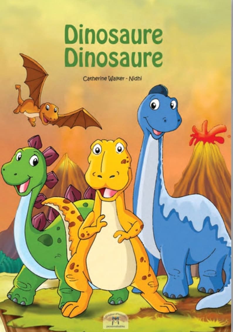 livre enfant personnalisé Dinosaure illustration originale image 1