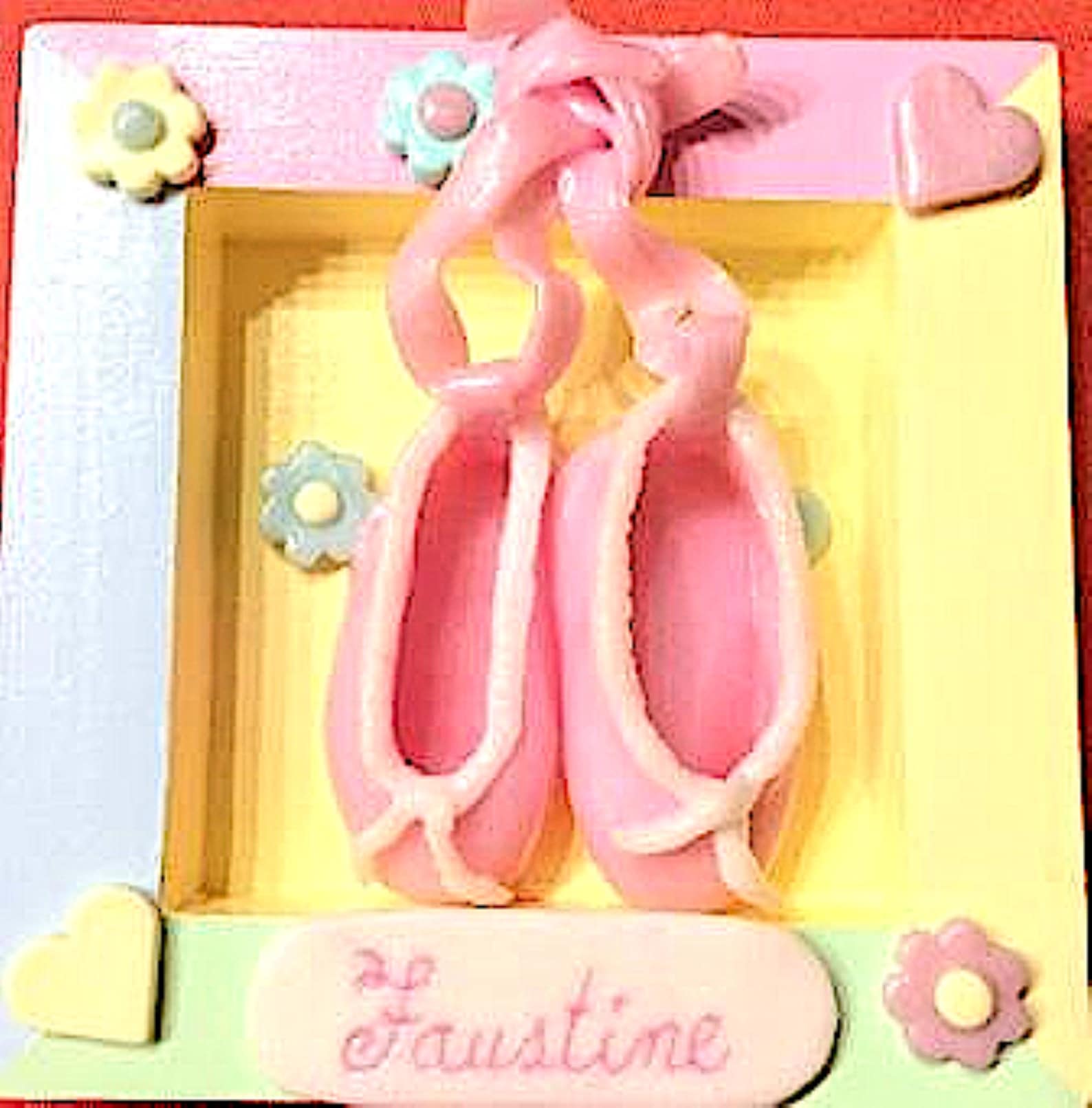 personalized door plate - frame wood - pastel - dance - ballet flats - fimo - cadeaumagique booties
