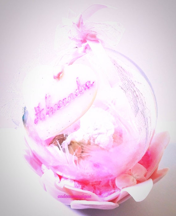 Boule Avec Bebe Fille Dans Fleur En Fimo Deco Shabby Chic Etsy