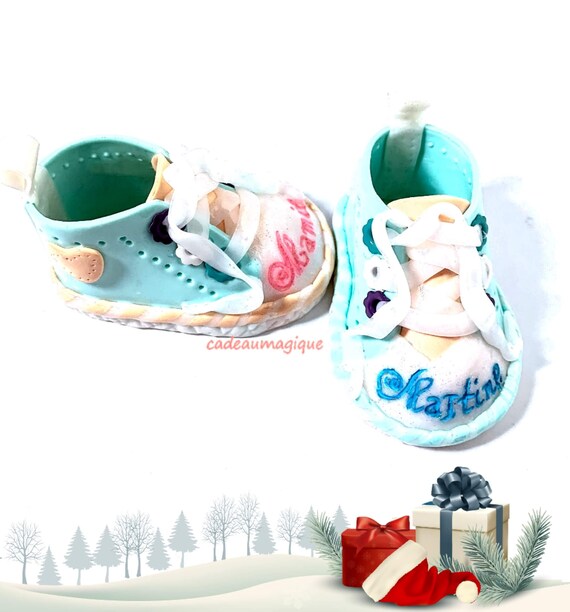 personalized pastel converse in fimo: grand parent announcement