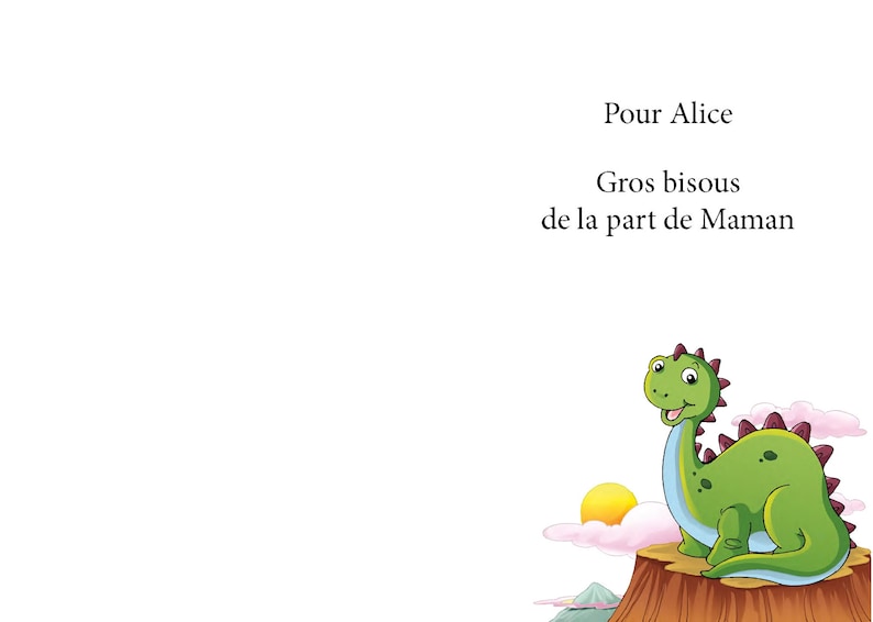 livre enfant personnalisé Dinosaure illustration originale image 2