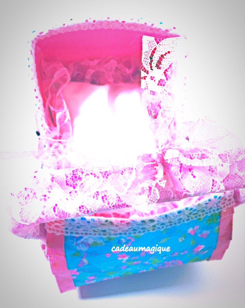 Fushia Miniature Flower Cardboard Pram: Glamorous Little Girl Gift image 2