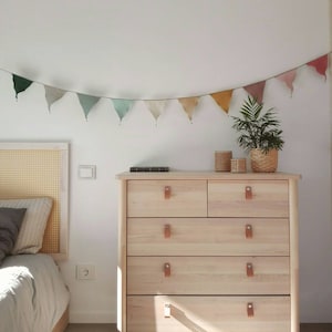 linen bunting garland with bells