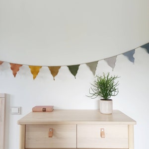 linen bunting garland with bells