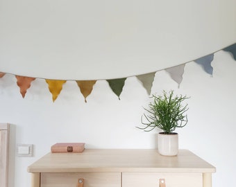 linen bunting garland with bells