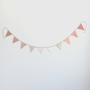 Pale pink linen bunting garland