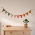 Colorful Linen Bunting Banner | Birthday Party, Nursery Decor product logo