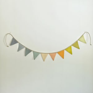 Bright linen bunting garland
