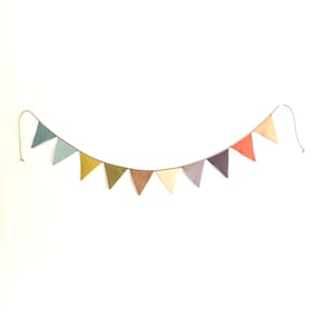 Bright linen bunting garland