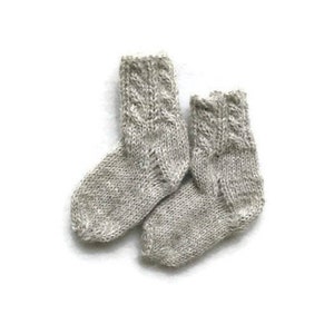 Knit alpaca wool socks for baby