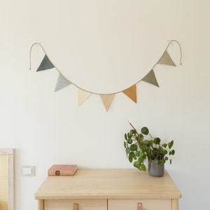 Pastel linen bunting banner