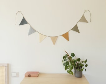 Pastel linen bunting banner