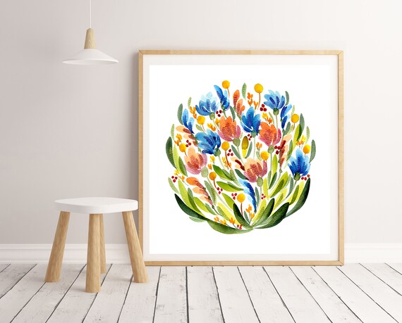 Floral art print deals