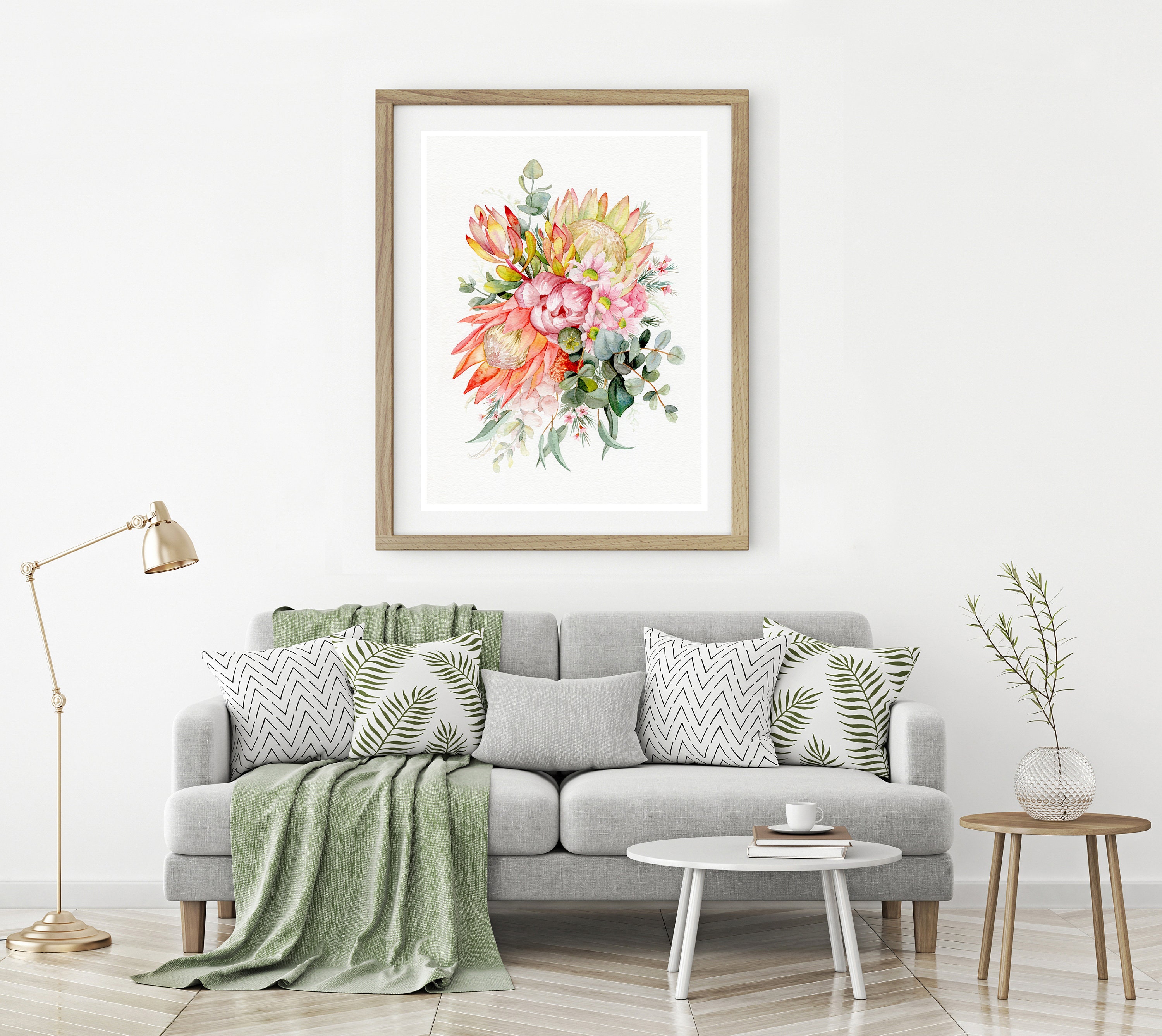 King Protea Floral Art Print Australian Native Flowers - Etsy Australia