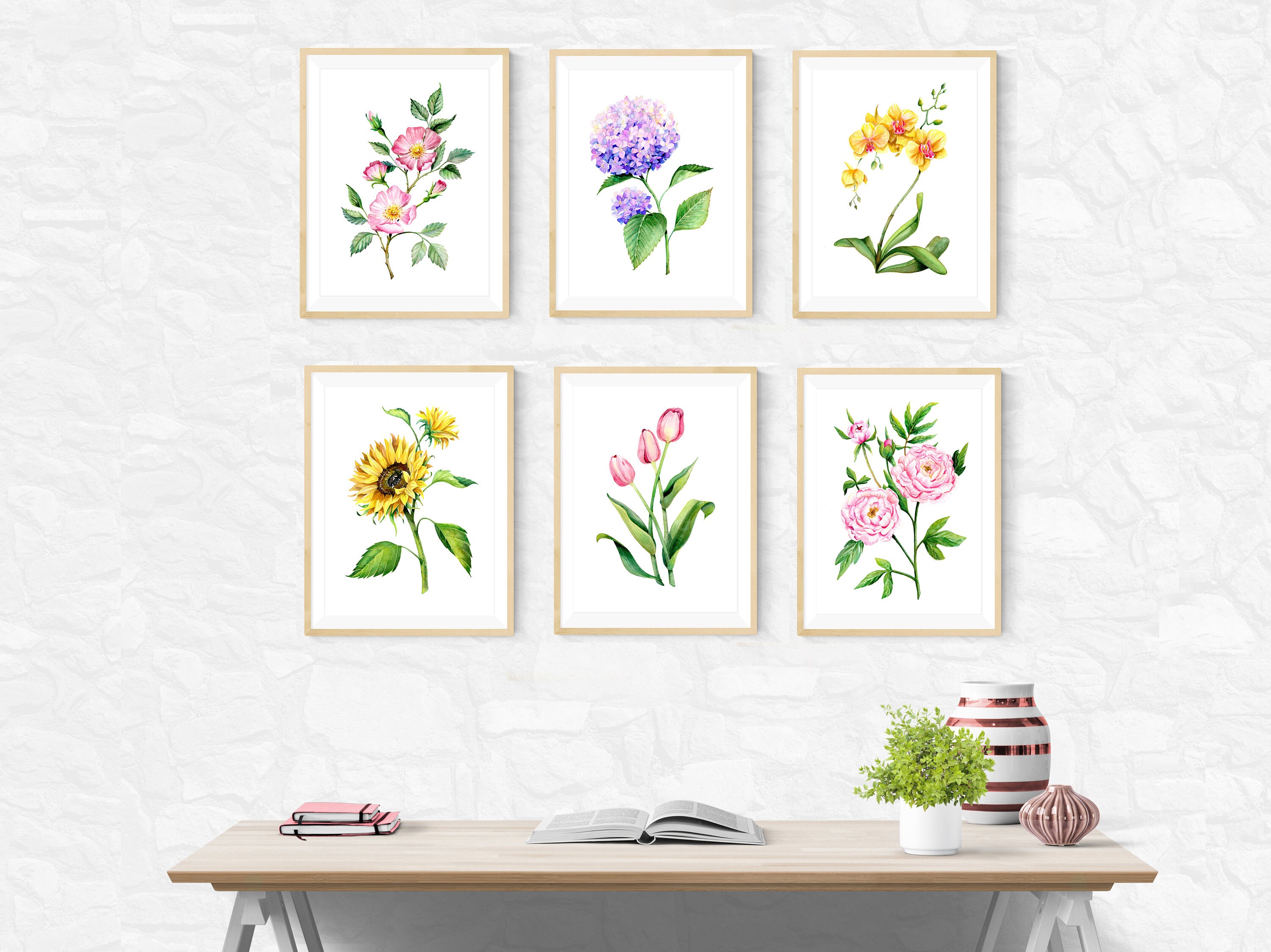 Orchids Botanical Prints Set Of 6 Unframed Tropical Flower Wall Art Gift For Her