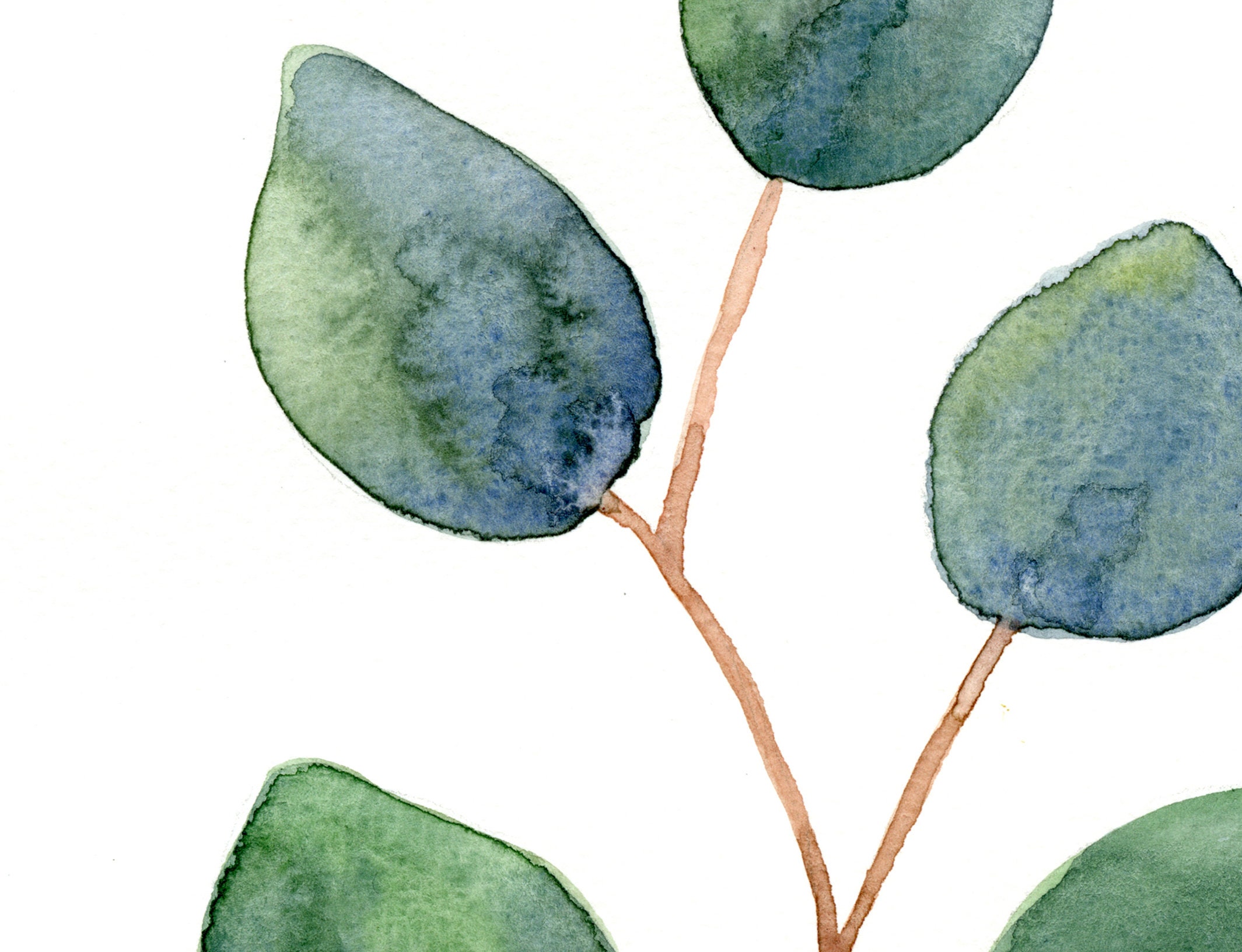 Green Leaf Watercolour Art Prints / Set of 3 / Natural Leaves Home ...
