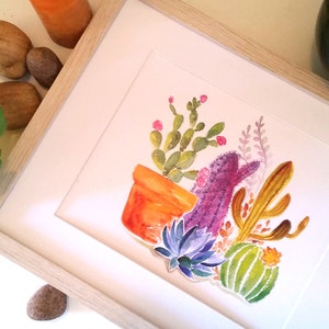 Cactus Watercolor Art Print, cacti, desert, succulent, Arizona, South America, boho, bohemian, office art, arid, spines, aloe vera, Texas, image 5